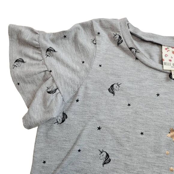 Belle du Jour Girls unicorn blouse L10/12 - Picture 3 of 5